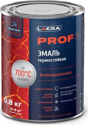 Эмаль термостойкая антикоррозионная prof it до 700с серебристый 0,8 кг ЛА-00001683 – фото 2