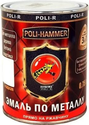 Эмаль ПО ржавчине текстурная Poli-Hammer, зелёная, 0,75 л – фото 1