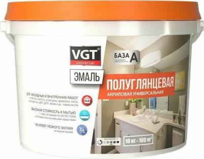 Эмаль акриловая универсальная ВД-АК-1179 ВД АК 1179 Полуглянцевая 10 кг бесцветная