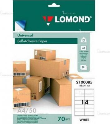 Этикетки 2100085 41x105мм 14шт на листе/70г/м2/50л./белый универсальная 27 шт./кор – фото 2