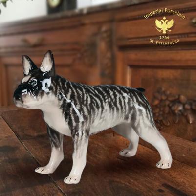 Скульптура ИФЗ Французский бульдог, серый 82.89346.00.1, 13,1 см