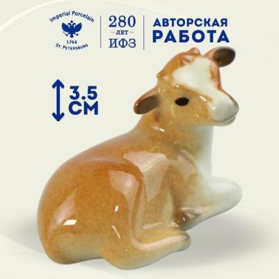 Скульптура.. Бычок-малыш Рыжий. Высота 3,5 см – фото 2