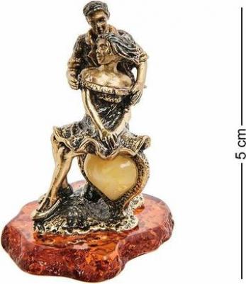 Фигурка Влюбленная пара (латунь, янтарь) A2163747, бронзовый