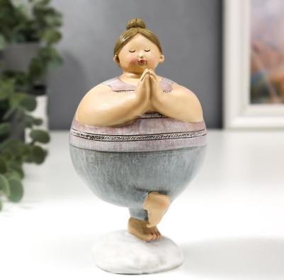 Сувенир полистоун "Пышечка - асана Дерево" 15х8,5х9 см 5185244