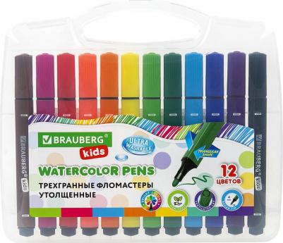 Фломастеры в пластиковом кейсе трехгранные утолщенные KIDS 4606224335551