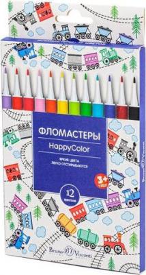 Фломастеры 12 цветов "HAPPYCOLOR" 4 вида (32-0023) ISBN 4606016264939