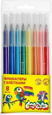 Фломастеры 8 цветов с блестками