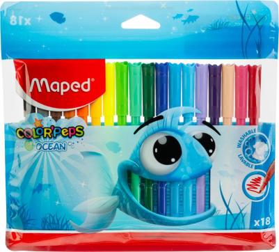 Фломастеры Color Peps ocean, суперсмываемые 18 цветов – фото 9
