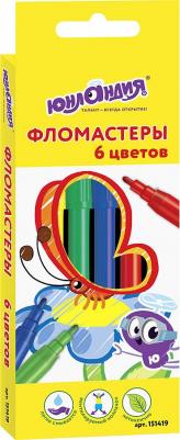 Фломастеры 6 цветов, "ЭКЗОТИКА", вентилируемый колпачок, картон, 151419