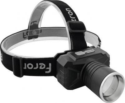 Фонарь налобный c аккумулятором 20W 2500mAh IP44 USB type-C, Алюминий, TH2314, цена за 1 шт – фото 1