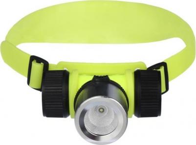 Фонарик налобный для дайвинга, водонепроницаемый, 1 диод, кислотно-жёлтый