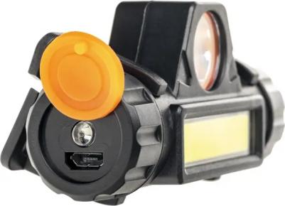 56206 5 Фонарь налобный, аккумуляторный, LED COB, регулируемый ремень, магнит, 2 режима работы, 5Вт+3Вт, 1200 мАч, 210Лм, IP44, 56206 5, цена за 1 – фото 2