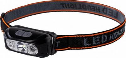 Фонарь налобный COB+LED, сенсор, налобный ремень, Type C, ABS, цена за 1 шт