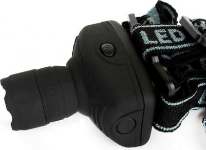 LED5354 фонарь налобн, серый, 1 ватт LED, ZOOM, 3 реж, 3XR03, пласт, коробка – фото 6