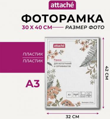 Рамка пластиковая 30х40 (А3) ПЭТ Серебро (глянец) – фото 8