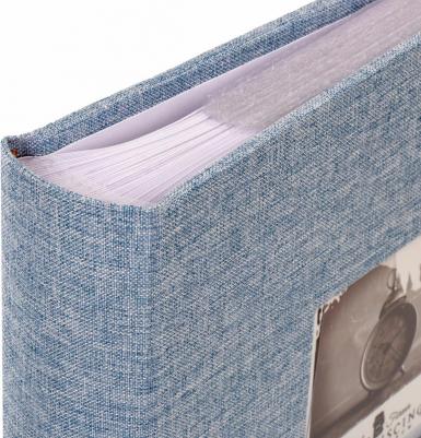 Фотоальбом "Джинс" на 200 фото 10х15 см, ткань, бумажные страницы, переплет, бокс, 391173 – фото 4