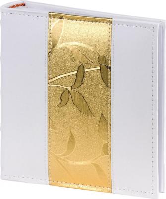 Фотоальбом на 200 фото 10х15 см, под кожу, бумажные страницы, бокс, бело-золотистый, 391112 – фото 1