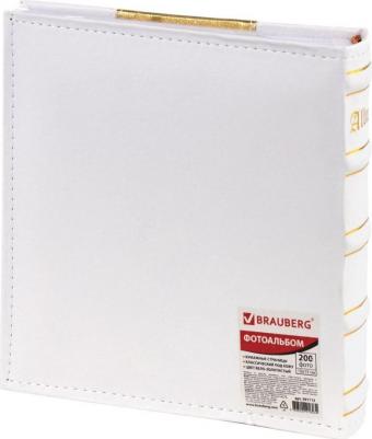 Фотоальбом на 200 фото 10х15 см, под кожу, бумажные страницы, бокс, бело-золотистый, 391112 – фото 3