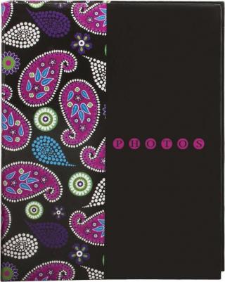Фотоальбом на 200 фотографий 10х15 см, твердая обложка, "Пейсли", черный с розовым, 390668 – фото 1