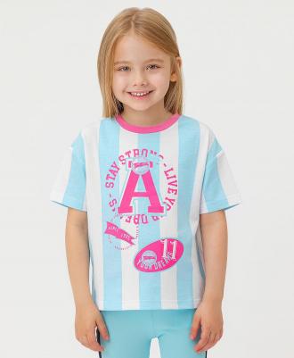 Футболка детская 123BBGA12091800 голубой, 122