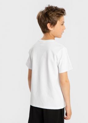 Футболка с круглым воротом белая, 98, 100BBUC1201 – фото 1