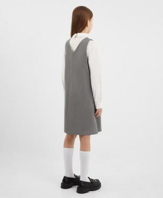 Сарафан из джерси с карманами серый для девочки (158) – фото 4