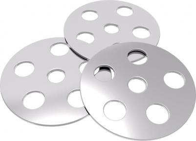 Элемент крепежа является расширителем шляпки дюбеля, обеспечивает лучшее прижатие, закрепление панели и предохраняет поверхность панели от сквозного