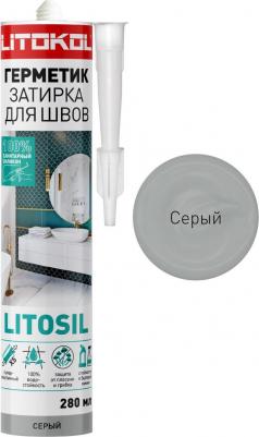 Герметик-затирка высокоэластичный силиконовый LITOSIL цвет Серый 280 мл – фото 4