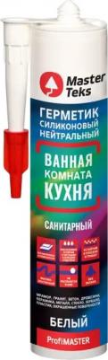 Герметик Profi Master силиконовый для ванной и кухни, нейтральный, белый, 280мл