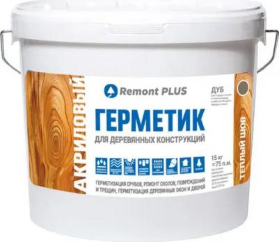 Герметик акриловый для деревянных конструкций межшовный дуб серый 10 л
