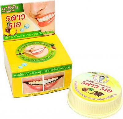 Зубная паста Herbal Clove & Pineapple Toothpaste, с экстрактом ананаса, Таиланд, 25 г 1935167 – фото 1