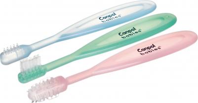 Набор зубных щеток, цвет: голубой/розовый/зеленый