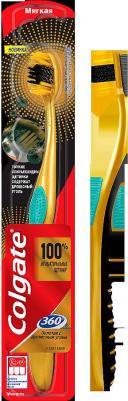 360 Зубная щетка Золотая с древесным углем Мягкая – фото 2