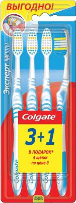 Зубная щетка Эксперт Чистоты многофункциональная средней жесткости промоупаковка, 4 шт