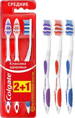 Зубная щетка Классика Здоровья многофункциональная средней жесткости промоупаковка, 3 шт – фото 7