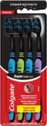 Зубная щетка с гибкой ручкой Super Flexi Black средней жесткости, 4 шт – фото 6