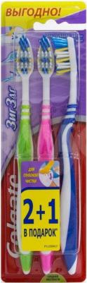 зубная щетка средняя 2+1 зиг-заг флекс N3 – фото 16
