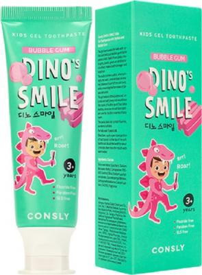 Детская гелевая зубная паста Dino's smile c ксилитом и вкусом жвачки, 60 г