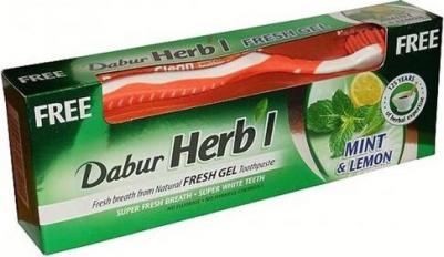 Аюрведическая зубная паста с экстрактом Мяты и Лимона / Herb'l - Mint&Lemon gel, 150 мл + щетка – фото 8
