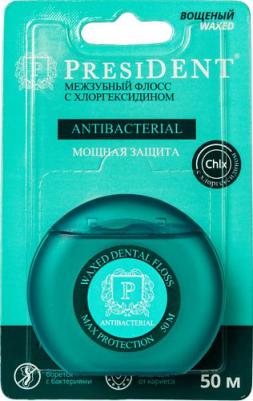 Президент antibacterial флосс межзубный с хлоргексидином 50м (201) – фото 5