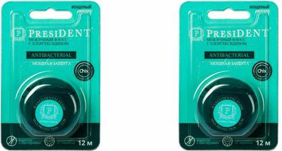 Президент antibacterial флосс межзубный с хлоргексидином 50м (201) – фото 11
