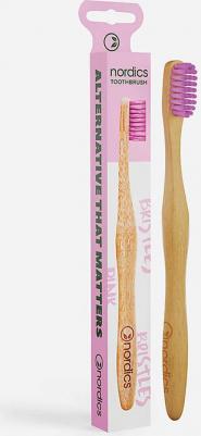 Бамбуковая зубная щетка Pink bristles 1 шт – фото 4