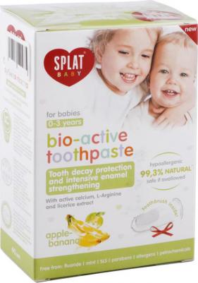 Зубная паста для детей 0-3 лет Baby Яблоко-банан 40 мл + зубная щетка-напальчник, упак – фото 5