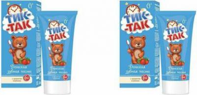Паста зубная детская Тик-Так с ароматом клубники 0+, 62г – фото 5