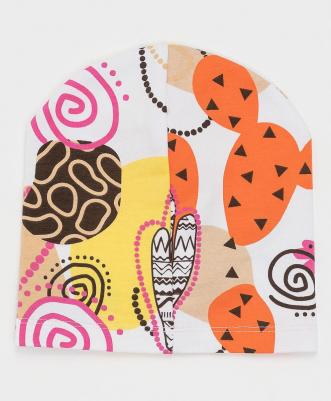 Шапка бини, размер 50, белый, желтый – фото 2