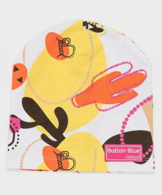 Шапка бини, размер 50, белый, желтый – фото 3