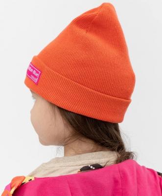 Шапка для девочек цв. оранжевый р-р. 52 – фото 1
