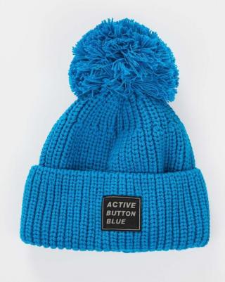 Шапка с помпоном утепленная синяя для мальчика (52) – фото 2