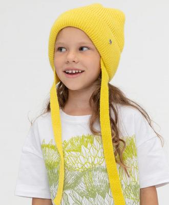 Шапка вязаная 221BBGMX73015500 цв. желтый р. 52