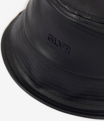 Панама из экокожи чёрная для девочки, 56, 224GSGJC7002 – фото 1